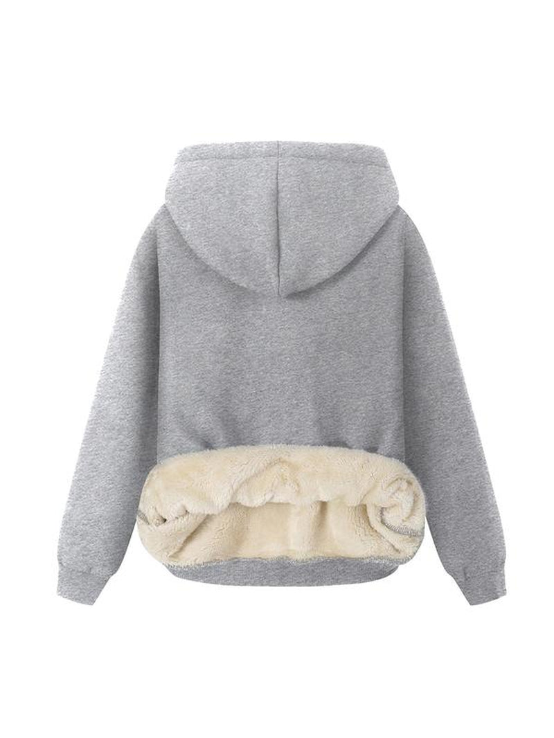 Women'S Letter Print Drop Shoulder Hoodie, Fashion Casual Hoodies Sweatshirts for Daily Holiday Outdoor Wear, Women Clothing for Winter